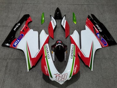 Acheter Carénages Moto Ducati 959 1299 2015-2020 - Blanc Rouge Vert Noir Brillant Generali Tim 69