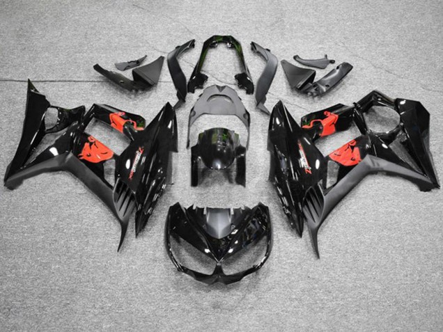 Carénages Moto Kawasaki Z1000SX 2010-2016 - Noir Brillant Noir Mat Red Bull