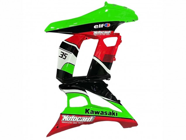 Carénages Moto Kawasaki Z1000SX 2010-2016 - Vert Rouge Noir Brillant Elf 35