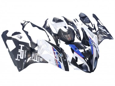Acheter Carénages Moto BMW S1000RR 2015-2016 - Blanc Bleu Noir Fibre de Carbone