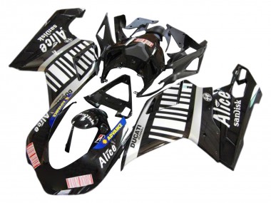 Acheter Carénages Moto Ducati 1098 2007-2014 - Argent Noir Brillant Alice Sandisk