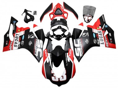 Acheter Carénages Moto Ducati 959/1299 2015-2020 - Blanc Rouge Noir Mat Lucas 33