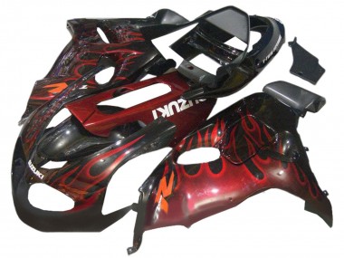 Acheter Carénages Moto Suzuki TL1000R 1998-2003 - Noir Brillant Rouge Flamme