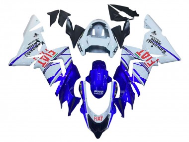 Acheter Carénages Moto Kawasaki ZX10R 2004-2005 - Bleu Brillant Blanc Fiat Motul