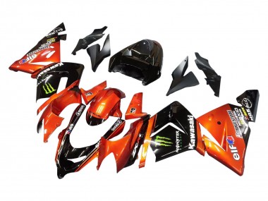 Acheter Carénages Moto Kawasaki ZX10R 2004-2005 - Burnt Orange Noir Monstre Elf