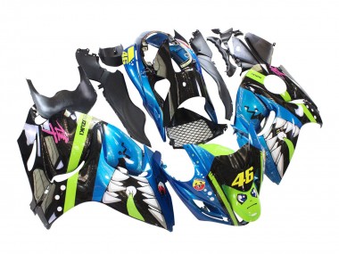 Acheter Carénages Moto Suzuki GSXR 1300 Hayabusa 2008-2020 - Bleu Vert Noir Requin 46