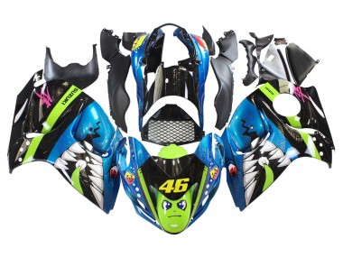 Acheter Carénages Moto Suzuki GSXR 1300 Hayabusa 2008-2020 - Bleu Vert Noir Requin 46