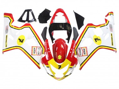 Acheter Carénages Moto Suzuki GSXR 600 / GSXR 750 2004-2005 - Blanc Rouge Jaune Michelin Texaon Heron 7