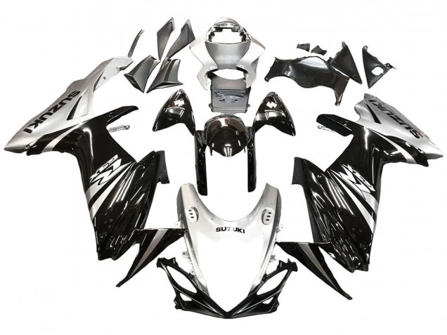 Carénage Moto Suzuki GSXR 600 / GSXR 750 2011-2024 - Noir Brillant Argent