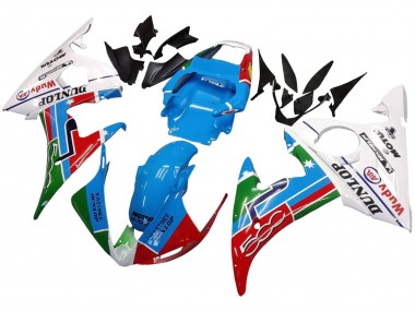 Acheter Carénages Moto Yamaha YZF 600 R6 2005 - Bleu Clair Blanc Vert Rouge Kastinee Dunlop Motul