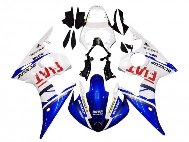 Acheter Carénages Moto Yamaha YZF 600 R6 2005 - Blanc Bleu Dunlop Fiat Motul