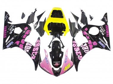 Acheter Carénages Moto Yamaha YZF 600 R6 2005 - Noir Rose Jaune Repsol 46