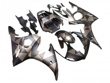 Acheter Carénages Moto Yamaha YZF 600 R6 2005 - Noir Mat Gris Geometric