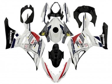 Acheter Carénages Moto Kawasaki Ninja 400 2018-2024 - Blanc Gris Jaune Rouge Noir Bande