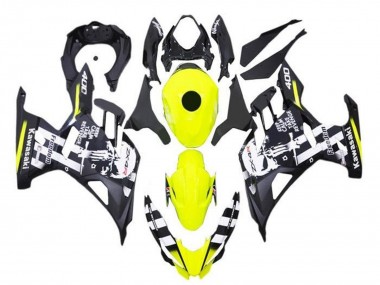 Acheter Carénages Moto Kawasaki Ninja 400 2018-2024 - Jaune Noir Blanc Crâne