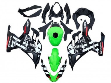Acheter Carénages Moto Kawasaki Ninja 400 2018-2024 - Vert Noir Blanc Rouge Crâne