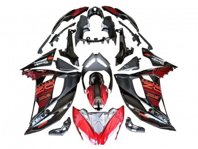 Carénages Moto Kawasaki Ninja 650 EX650 2017-2019 - Rouge Noir Argent