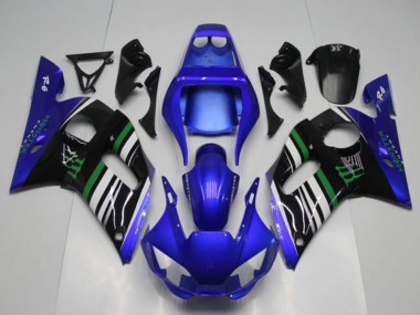 Acheter Carénages Moto Yamaha YZF R6 1998-2002 - Bleu Blanc Vert Noir Monstre