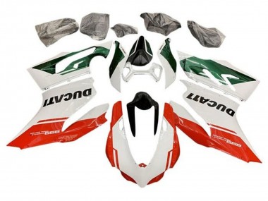 Acheter Carénages Moto Ducati Panigale 899 2011-2014 - Blanc Vert Rouge Bande