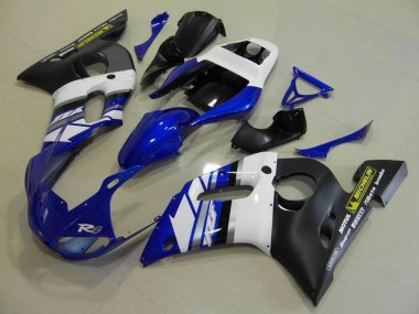Acheter Carénages Moto Yamaha YZF R6 1998-2002 - Blanc Bleu Noir Mat Motul Michelin