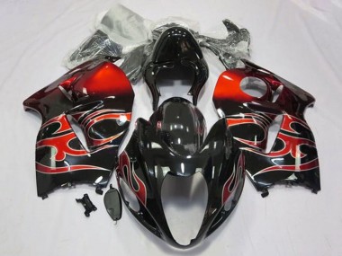 Acheter Carénages Moto Suzuki GSXR 1300 Hayabusa 1996-2007 - Noir Brillant Rouge Tribal