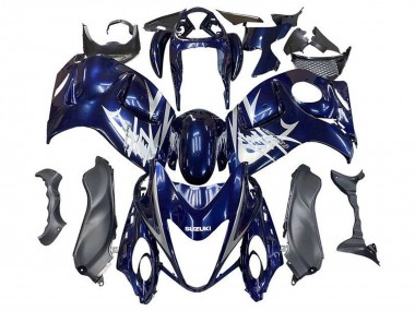 Acheter Carénages Moto Suzuki GSXR 1300 Hayabusa 2008-2020 - Bleu Foncé Argent Blanc