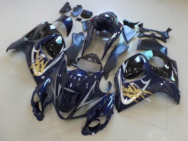 Acheter Carénages Moto Suzuki GSXR 1300 Hayabusa 2008-2020 - Bleu Foncé Noir Or Argent