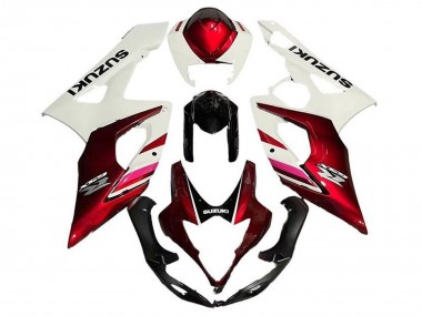 Acheter Carénages Moto Suzuki GSXR 1000 2005-2006 - Blanc Bonbon Rouge Noir