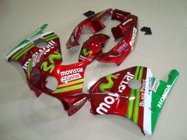 Acheter Carénages Moto Honda CBR250RR MC22 1990-1998 - Rouge Blanc Vert MoviStar