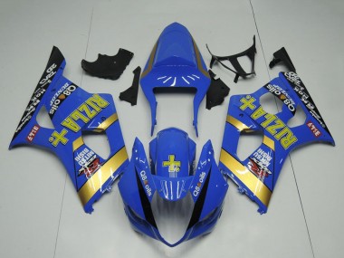 Acheter Carénage Moto Suzuki GSXR 1000 2003-2004 - Bleu Or Noir Rizla