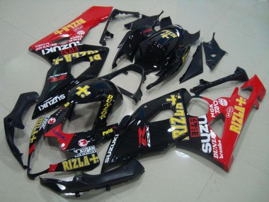 Acheter Carénages Moto Suzuki GSXR 1000 2005-2006 - Noir Brillant Rouge Or Rizla
