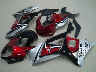 Acheter Carénage Moto Suzuki GSXR 1000 2007-2008 - Rouge Argent Noir Brillant