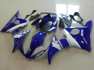 Acheter Carénages Moto Yamaha YZF R6 2003-2004 - Bleu Blanc Argent