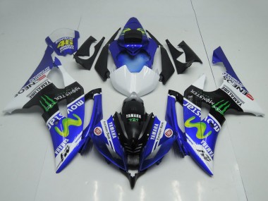 Acheter Carénages Moto Yamaha YZF R6 2008-2016 - Bleu Blanc Noir Brillant Vert Monstre MoviStar Yamalube ENEOS