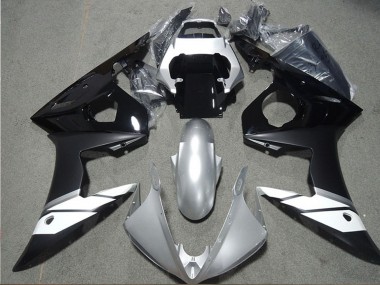 Acheter Carénages Moto Yamaha YZF R6 2003-2004 - Blanc Argent Noir Brillant Noir Mat