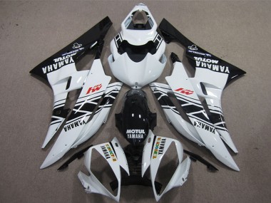 Acheter Carénages Moto Yamaha YZF R6 2006-2007 - Blanc Noir Brillant Motul