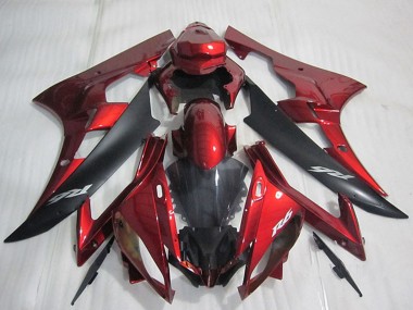 Acheter Kits Carénage Moto ABS Yamaha YZF R6 2006-2007 - Rouge Noir Mat