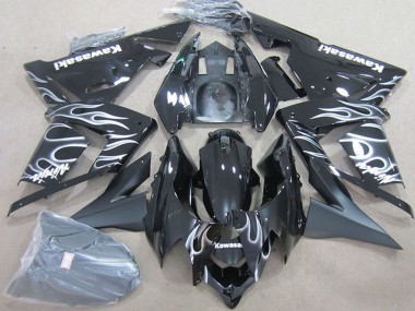 Acheter Carénages Moto Kawasaki ZX10R 2004-2005 - Noir Blanc Flamme
