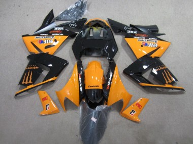 Acheter Carénages Moto Kawasaki ZX10R 2004-2005 - Orange Noir Brillant 3M Monstre