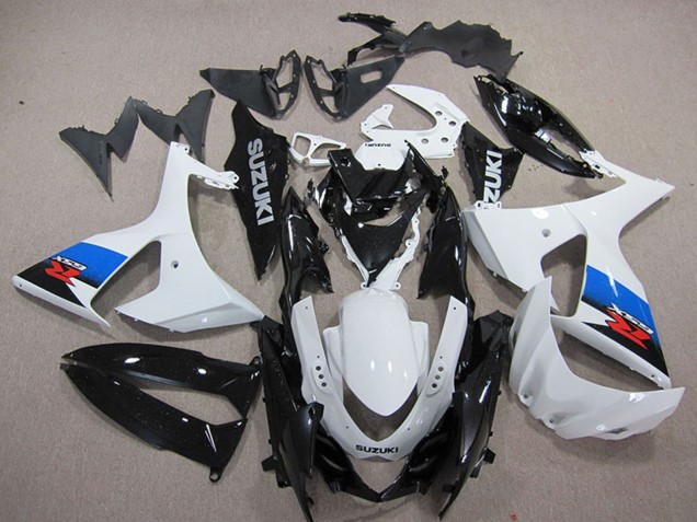 Plastique Moto ABS Suzuki GSXR 1000 2009-2016 - Blanc Bleu Noir