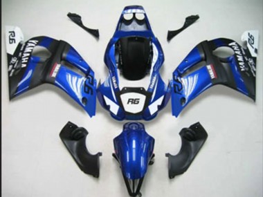 Acheter Carénages Moto Yamaha YZF 600 R6 1998-2002 - Bleu Blanc Noir Mat